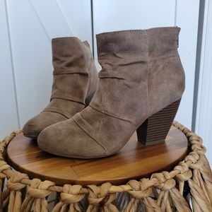 Tan bootie heels
